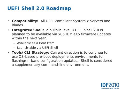 Beyond DOS: The UEFI Shell âa Modern Pre-boot Application ... - Intel