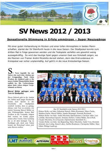 Vereinszeitung - 15. Ausgabe 2012 fertig.pdf -  SV 1930 Steinfurth