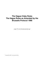 The Hague-Visby Rules - Blue Water Shipping