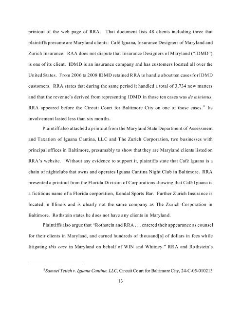 Memorandum Opinion - the Circuit Court for Baltimore City