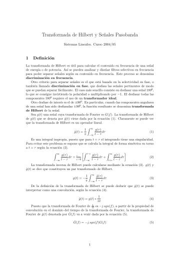 Transformada de Hilbert y SeËnales Pasobanda - Ramos UTFSM