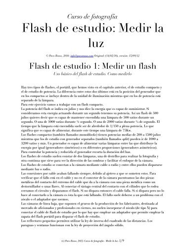 Flash de estudio, medir la luz - Paco Rosso, fotografía