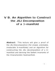 V B. An Algorithm to Construct the JSJ Decomposition of a 3–manifold