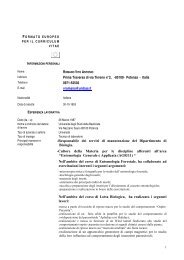 Curriculum Vitae - Università degli Studi della Basilicata