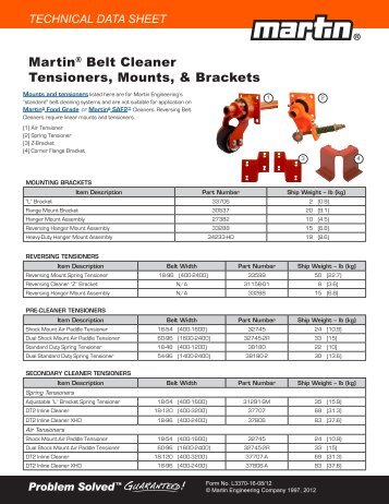 Tech Data Sheet MartinÂ® Mounts & Brackets - Martin Engineering