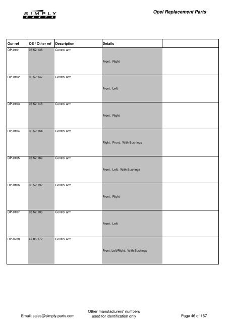 S-P Opel Parts Catalogue 081030 - Simply-Parts