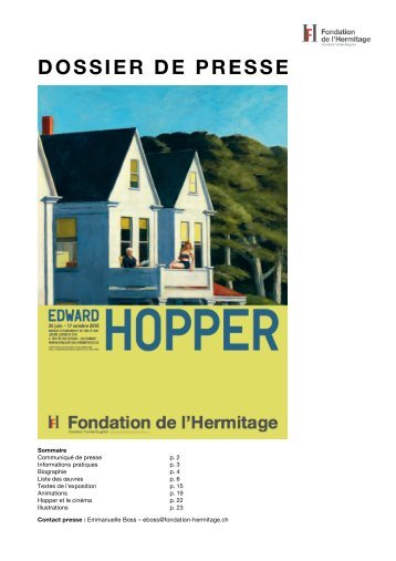 Edward Hopper - Fondation de l'Hermitage