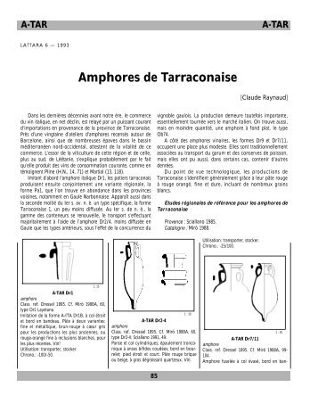 Amphores de Tarraconaise - Lattara.net