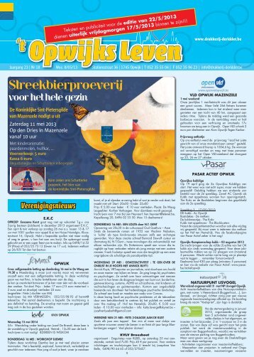 t opwijks leven van 8 May 2013 - Drukkerij De Ridder