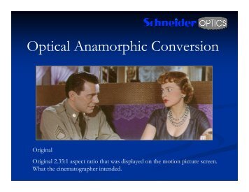 Optical Anamorphic Conversion - Schneider Optics