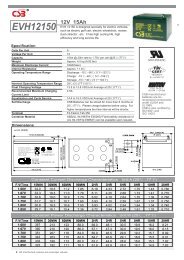 CSB Lead Acid Battery EVH12150 Specifications - V is for Voltage