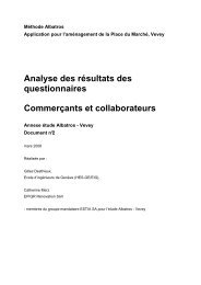 Analyse résultats enquête Place du Marché - Commerçants ... - Vevey