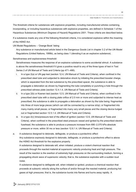 User Guide to Thresholds and Classification - Environmental ...