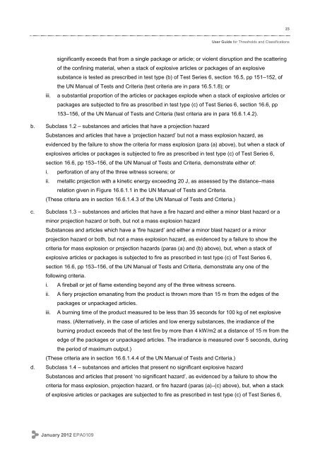 User Guide to Thresholds and Classification - Environmental ...