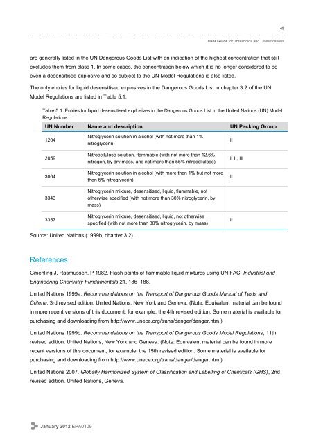 User Guide to Thresholds and Classification - Environmental ...