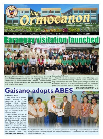 Barangay visitation launched - City Government of Ormoc