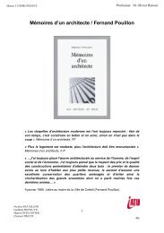 MÃ©moires d'un architecte / Fernand Pouillon