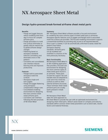 NX Aerospace Sheet Metal Fact Sheet - Acuity Inc.