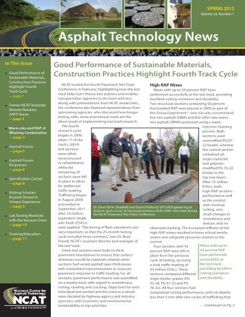 Asphalt Technology News - National Center for Asphalt Technology