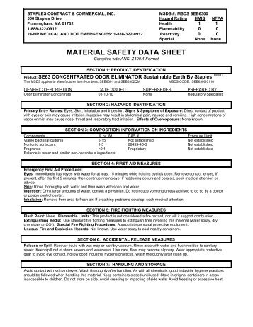 MATERIAL SAFETY DATA SHEET - E-Way.ca