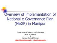 Overview of NeGP Plan by Manipur State - eGovReach