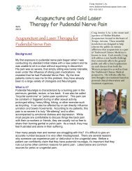 Acupuncture and Cold Laser Therapy for Pudendal Nerve Pain