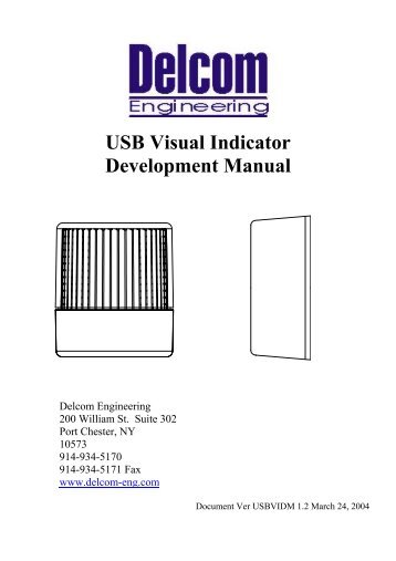 USB Visual Indicator Development Manual - Delcom Products Inc.