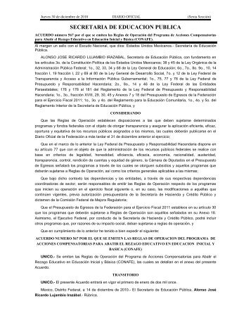 Acuerdo 567 - Normateca SEP - SecretarÃ­a de EducaciÃ³n PÃºblica