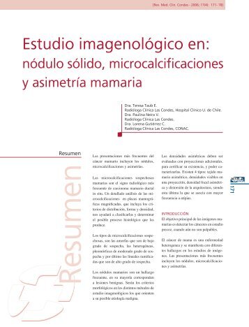 Estudio imagenolÃ³gico en: - ClÃ­nica Las Condes