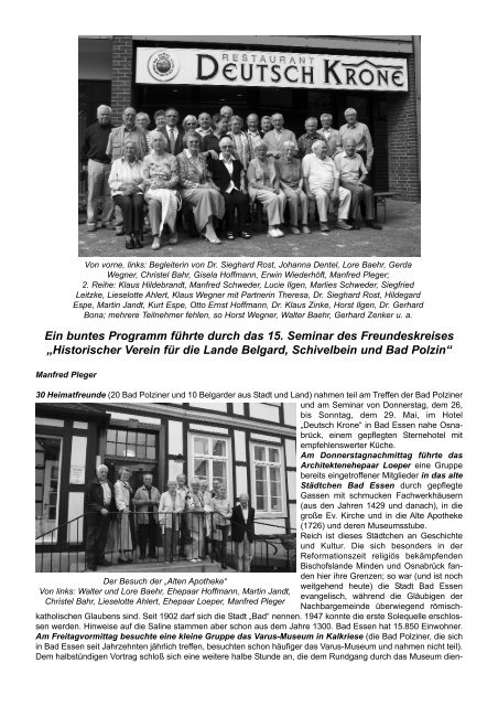 Seminar-Bericht 2011 - Altes Land Belgard