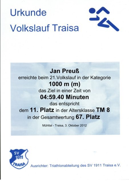 11 km Volkslauf - SV 1911 Traisa