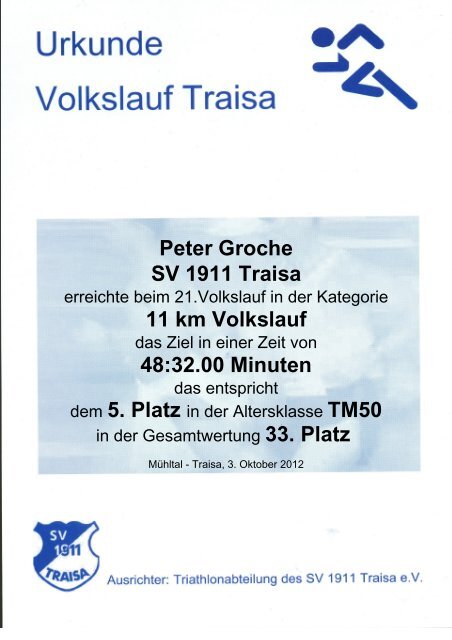 11 km Volkslauf - SV 1911 Traisa