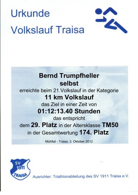 11 km Volkslauf - SV 1911 Traisa