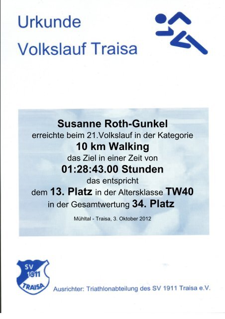 11 km Volkslauf - SV 1911 Traisa