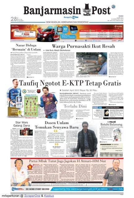 Taufiq Ngotot E-KTP Tetap Gratis - ScraperOne