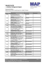 OBJEKTLISTE – mobiles Anlagevermögen - MAP AG