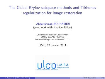 The Global Krylov subspace methods and Tikhonov ... - LISIC