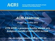 CTN ACRI v procesu tvorby norem pro kolejovÃ¡ vozidla a Å¾elezniÄnÃ­ ...