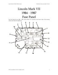 1984-1987 Fuse Panel - The Lincoln Mark VII Club
