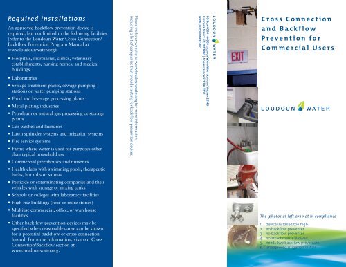 Cross Connection and Backflow Prevention for ... - Loudoun Water