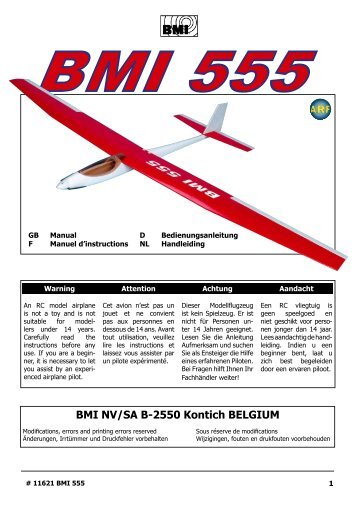 BMI NV/SA B-2550 Kontich BELGIUM - BMI-models