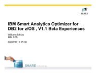 IBM Smart Analytics Optimizer for DB2 for z/OS , V1.1 Beta