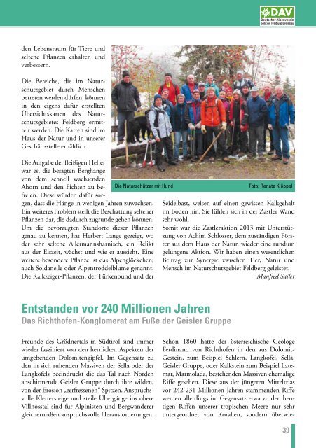 1. Quartal 2014 - Deutscher Alpenverein Sektion Freiburg im Breisgau