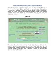 User Manual for online filing of Monthly Returns