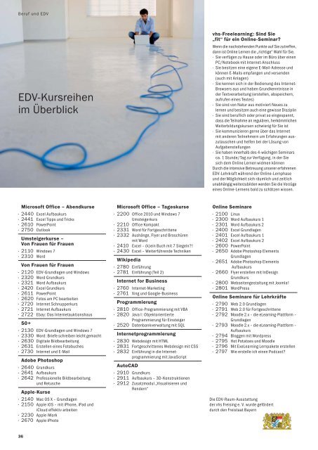 EDV - VHS Freising