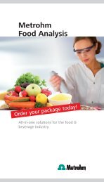 Metrohm Food Analysis - Quality Assurance in the food & beverage ...