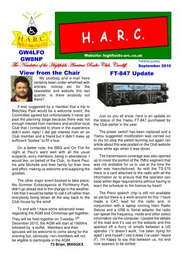 September - Highfields Amateur Radio Club