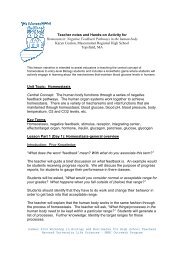 Teacher notes and Hands-on Activity for Homeostasis: Negative ...