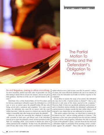 The Partial Motion To Dismiss and the Defendant's ... - Lawyers
