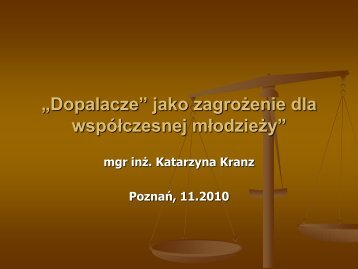 âDopalaczeâ jako zagroÅ¼enie dla wspÃ³Åczesnej mÅodzieÅ¼yâ